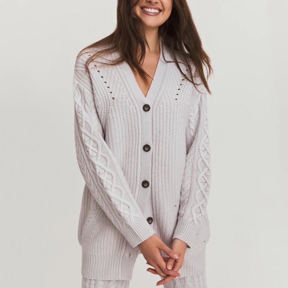 Something Navy Rosie Oversized Cable Knit Cardigan